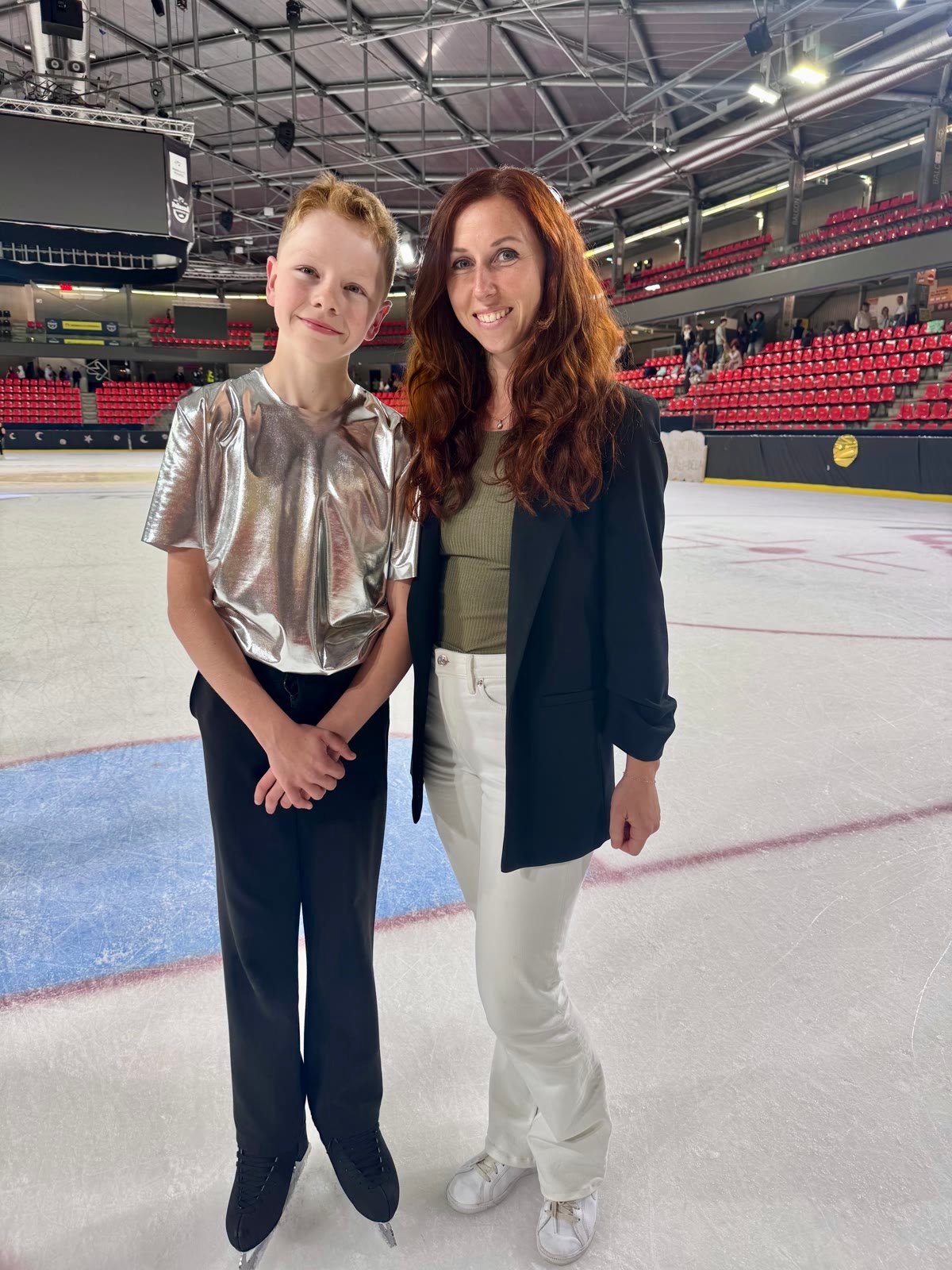 Marine Valet avec Lilian Blanchet, vice-champion de France de patinage artistique, à Grenoble